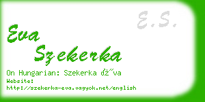 eva szekerka business card